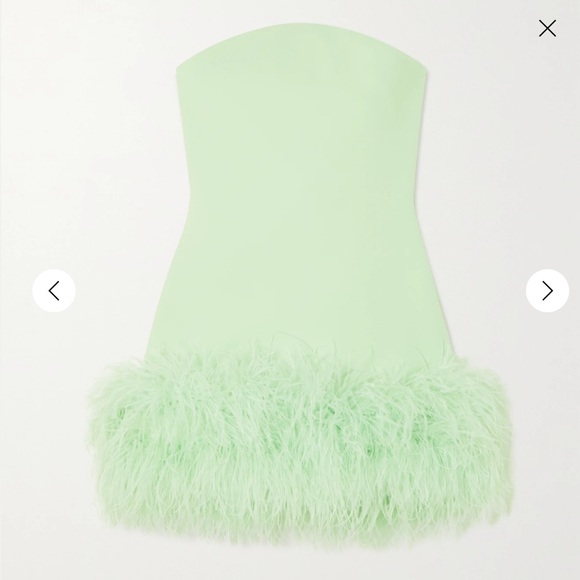 SAFIYAA Rowan strapless feather-trimmed crepe mini dress worn once - Picture 4 of 8